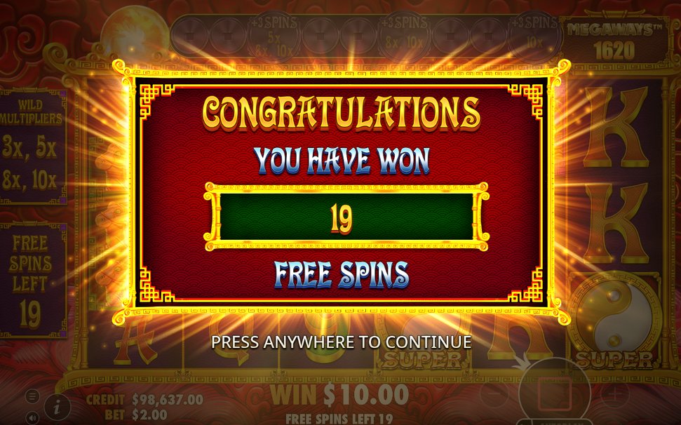 Free Spins-läget med valet mellan åtta rutor